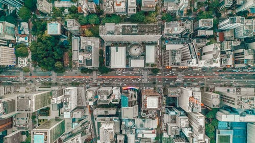 城市建筑鸟瞰图 · 免费素材图片