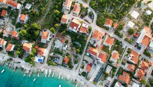 住宅建筑的高角度视图 · 免费素材图片