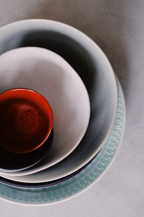 有关堆, 小碟子, 从上面的免费素材图片