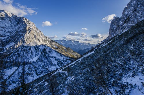 雪山的广角摄影 · 免费素材图片