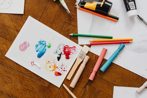 有关Flatlay, 文具, 油漆的免费素材图片