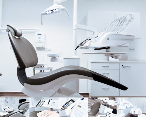 黑白牙医椅子和设备 · 免费素材图片