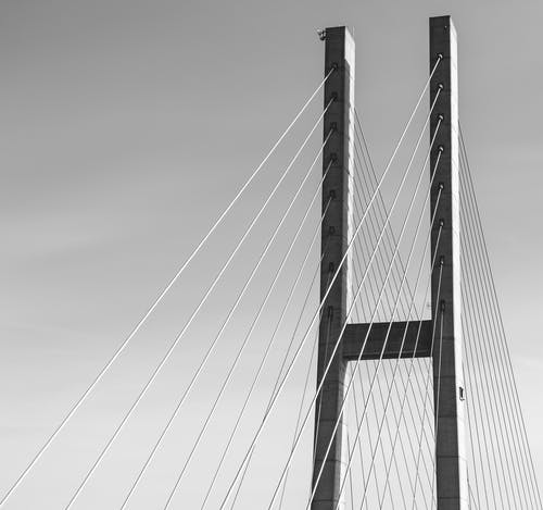 灰度摄影中的灰色混凝土桥 · 免费素材图片