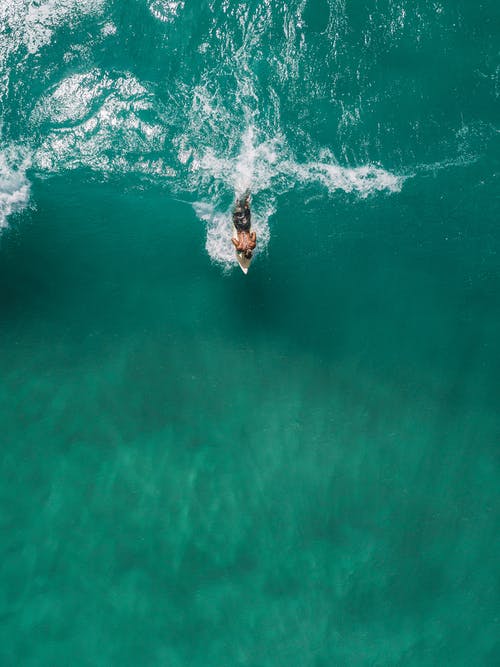 在绿水上冲浪的人 · 免费素材图片