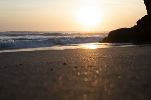 黄金时段海滩风景 · 免费素材图片