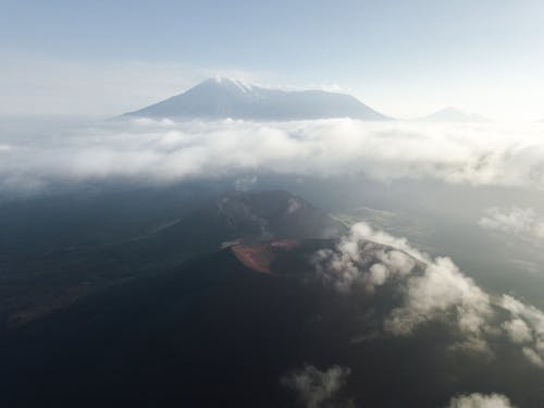 有关火山, 火山口, 無人機攝影的免费素材图片