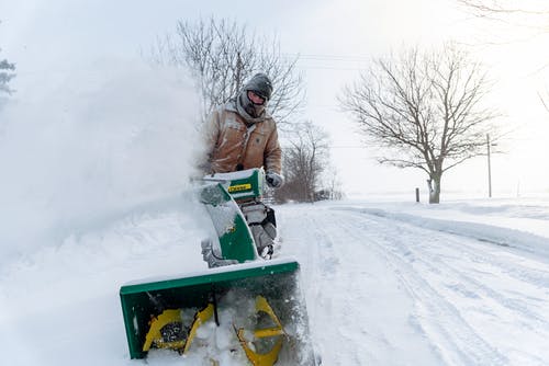 有关下雪的, 人, 光秃秃的树木的免费素材图片