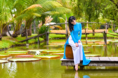 有关传统服装, 坐, 奧黛的免费素材图片