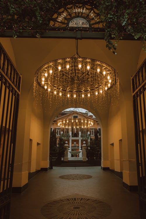 有关入口, 別墅, 吊燈的免费素材图片