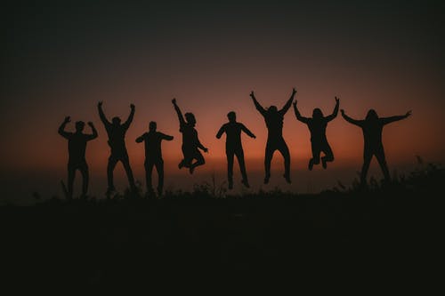 有关剪影, 擺姿勢, 朋友的免费素材图片