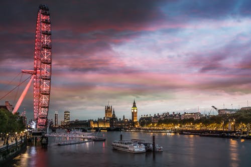 有关倫敦眼, 城市, 天際線的免费素材图片