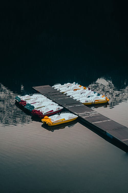 有关停泊, 垂直拍摄, 木码头的免费素材图片