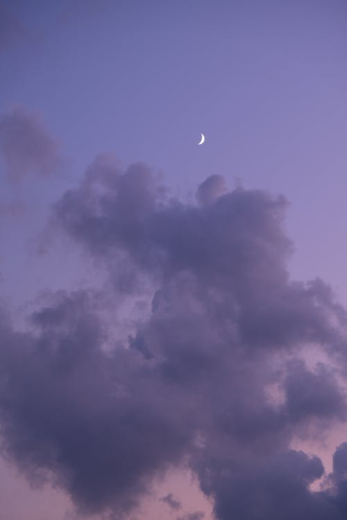 有关天空, 月亮, 浅紫色壁纸的免费素材图片