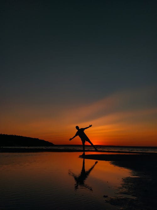 有关剪影, 远射, 餘輝的免费素材图片