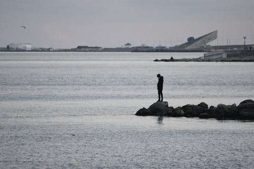 有关岩石, 日落, 水的免费素材图片