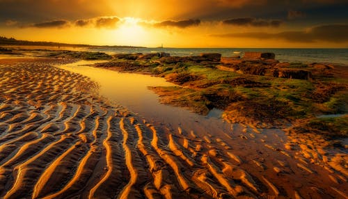 有关岩石形成, 岸邊, 日出的免费素材图片