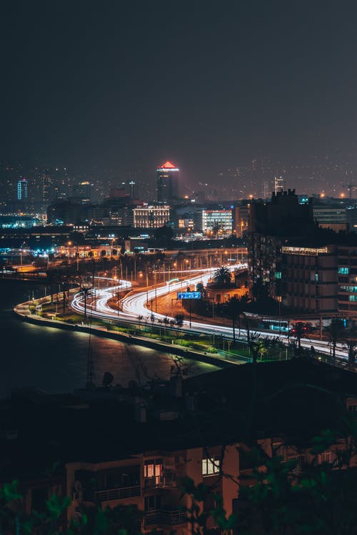 有关交通, 光迹, 垂直拍摄的免费素材图片