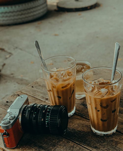 有关冰咖啡, 咖啡因, 垂直拍摄的免费素材图片