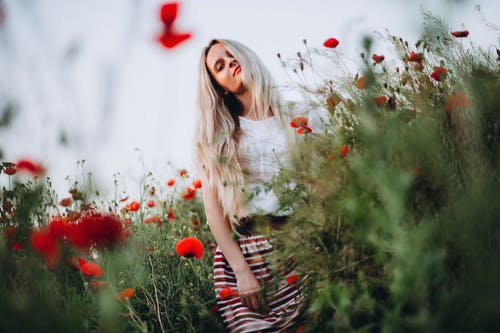 有关女人, 植物群, 站立的免费素材图片