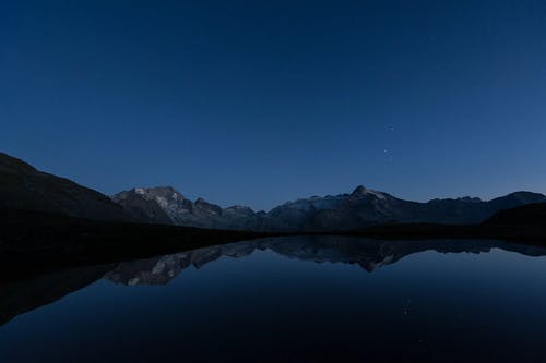 美丽的游戏中时光倒流的夜空，在湖中的倒影 · 免费素材视频