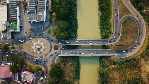 道路和交通的鸟瞰图 · 免费素材视频