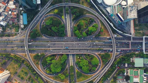 鸟瞰道路网络 · 免费素材视频