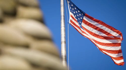 美国国旗在空中摇曳 · 免费素材视频