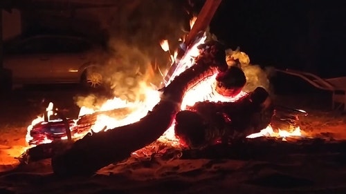 有关大火,晚上,柴火的免费素材视频