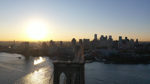 有关城市,天际线,布鲁克林大桥的免费素材视频
