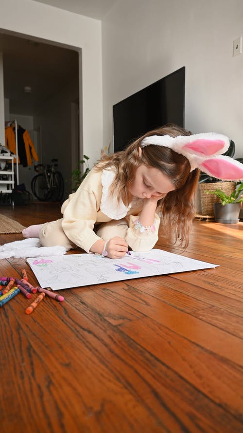 有关上色, 兔子耳朵, 可爱的免费素材视频