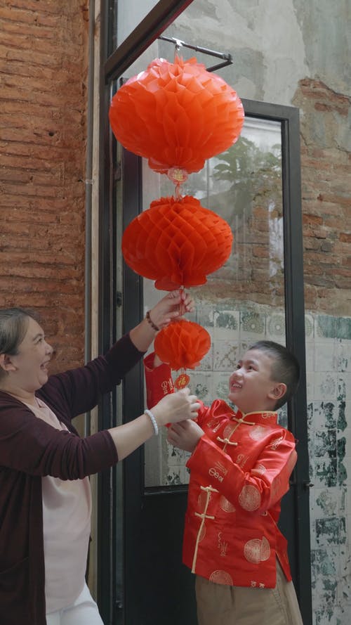 有关中国灯笼, 假日, 儿童的免费素材视频