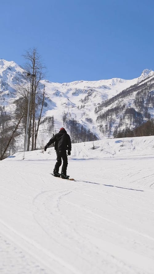 有关下坡, 下雪的, 人的免费素材视频