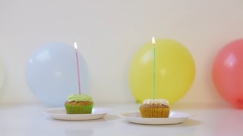 有关杯子小蛋糕,杯子蛋糕,气球的免费素材视频