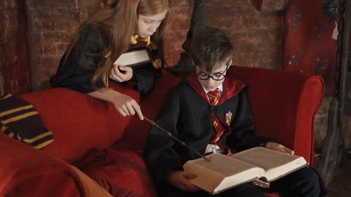 有关哈利波特, 图书, 坐的免费素材视频