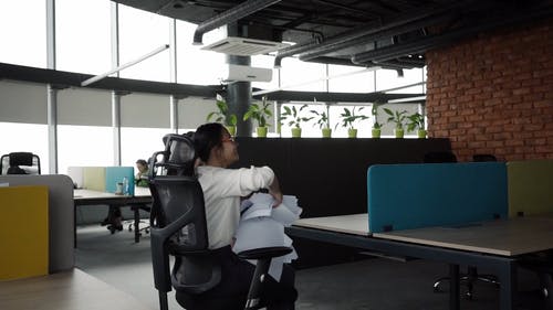 有关雇员, 办公椅, 向上丢的免费素材视频