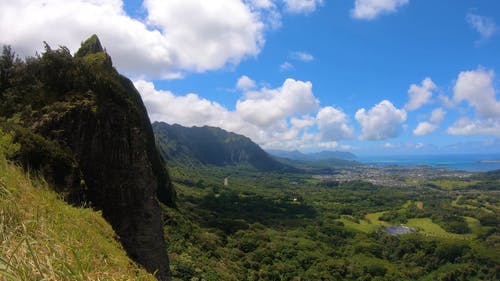 有关努瓦努帕利look望台, 夏威夷, 多云的天空的免费素材视频