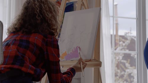 有关丙烯酸树脂, 帆布, 画图的免费素材视频