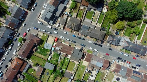 有关俯视图, 停, 居住区的免费素材视频