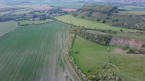 有关农田, 山丘, 广角拍摄的免费素材视频