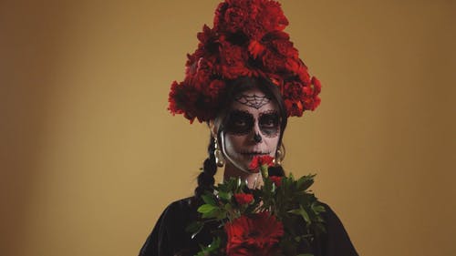有关化妆, 卡特里娜, 墨西哥传统的免费素材视频