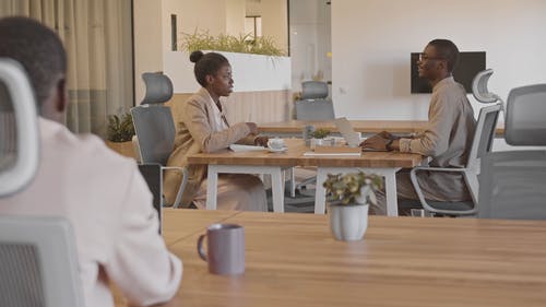 有关同事, 商量, 坐的免费素材视频