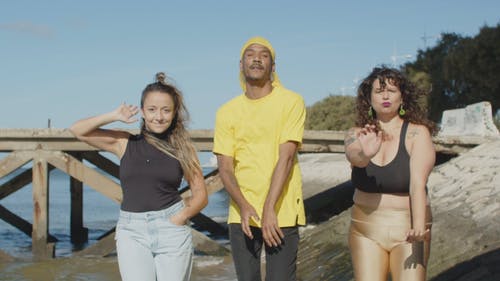 有关一起, 嘻哈, 在海边的免费素材视频