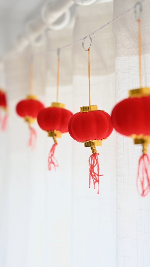 有关中国新年,垂直视频,挂的免费素材视频