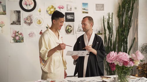 有关一起, 和服, 涂料的免费素材视频