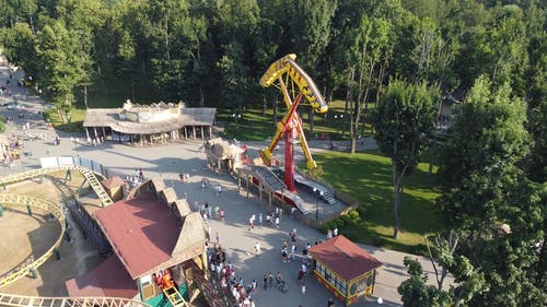 有关摆, 游乐设施, 空中镜头的免费素材视频
