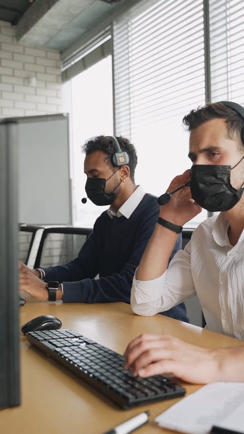 有关保护, 冠状病毒, 呼叫中心的免费素材视频