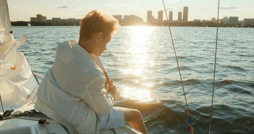 有关划船,坐,太阳光的免费素材视频