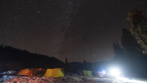 有关夜空, 天文摄影, 帐篷的免费素材视频