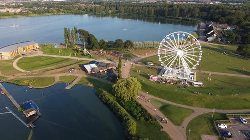 有关公园, 摩天轮, 游乐设施的免费素材视频
