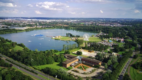 有关公园, 摩天轮, 水体的免费素材视频